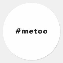 Pegatina Redonda yo también, #metoo, orgullo blanco negro