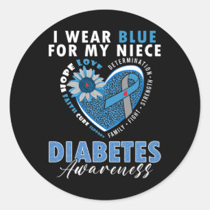 Pegatina Redonda Yo Uso Azul Para Mi Niñez La Conciencia Sobre La D