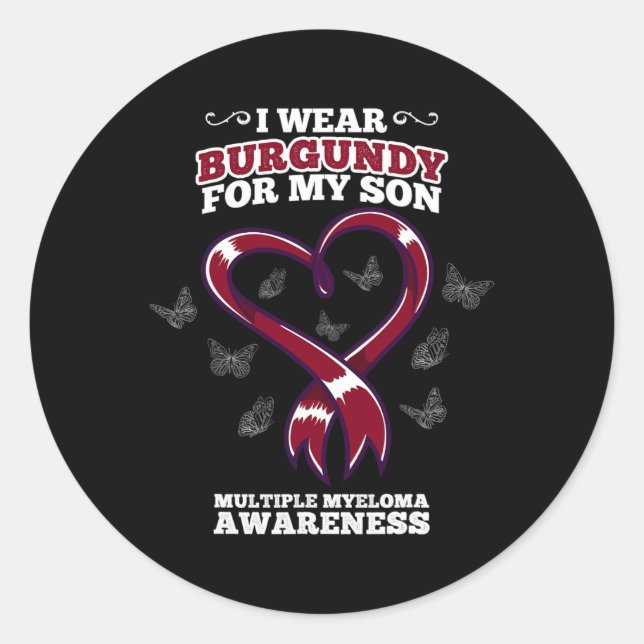 Pegatina Redonda Yo Uso Blo De Concienciación Sobre Mieloma Múltipl (Anverso)