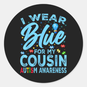 Pegatina Redonda Yo Uso El Azul Para Concienciar Sobre El Autismo D