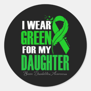 Pegatina Redonda Yo Uso El Verde Para Mis Hijas Con Discapacidades 