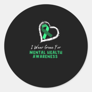 Pegatina Redonda Yo Uso Green Para Concienciar Sobre La Salud Menta