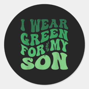 Pegatina Redonda Yo Uso Green Para Mi Hijo Conciencia De La Salud M