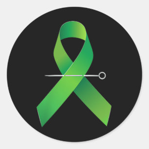 Pegatina Redonda Yo uso la cinta verde bandera estadounidense ley d