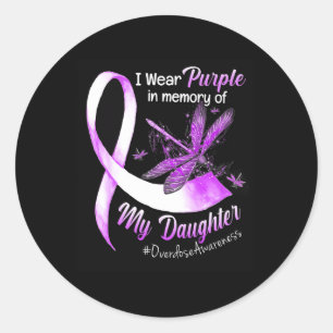 Pegatina Redonda Yo Uso Morado En Memoria De Mi Hija Sobredosificac