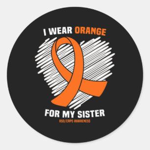 Pegatina Redonda Yo Uso Naranja Para Mi Hermana Rsdcrps Conciencia