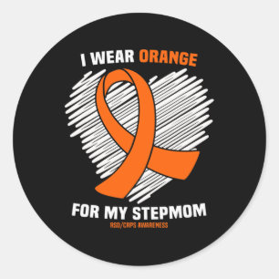 Pegatina Redonda Yo Uso Naranja Para Mi Madre Conciencia Rsdcrps