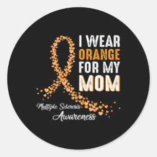 Pegatina Redonda Yo Uso Naranja Para Mi Mamá Awaren De Esclerosis M