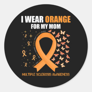 Pegatina Redonda Yo Uso Naranja Para Mi Mamá Awaren De Esclerosis M