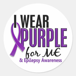 Pegatina Redonda Yo Uso Púrpura Para Mí 10 Epilepsia