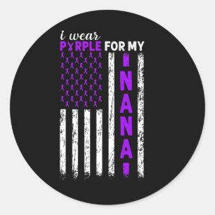 Pegatina Redonda Yo Uso Púrpura Para Mi Cáncer Pancreático Nana Usa