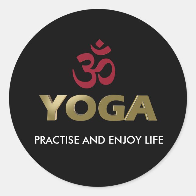Pegatina Redonda Yoga (Anverso)