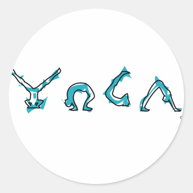 Pegatina Redonda Yoga (Anverso)