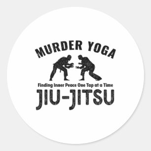 Pegatina Redonda Yoga Asesino Divertido Jiu-jitsu Paz Interior Forc