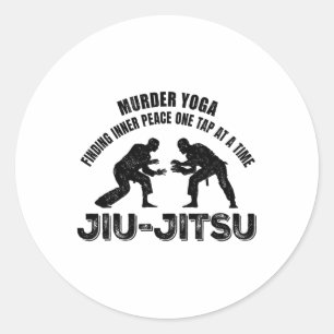Pegatina Redonda Yoga Asesino Paz Interior Jiu-jitsu Divertido Grap