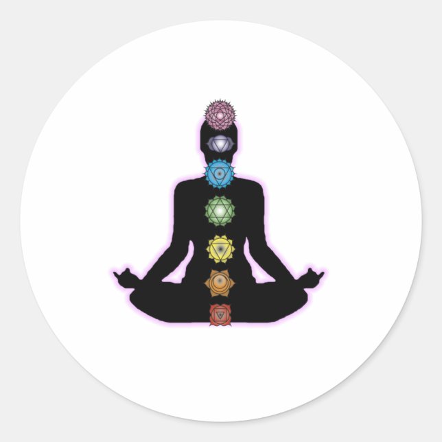 Pegatina Redonda Yoga Chakras (Anverso)