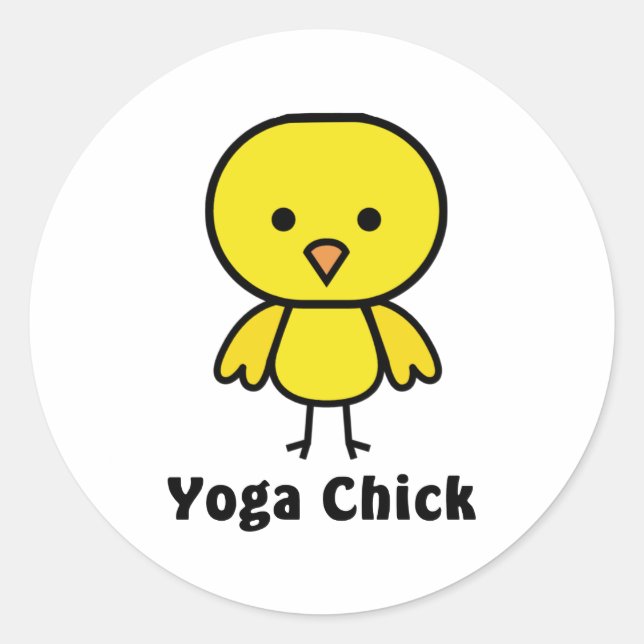 Pegatina Redonda Yoga Chick (Anverso)