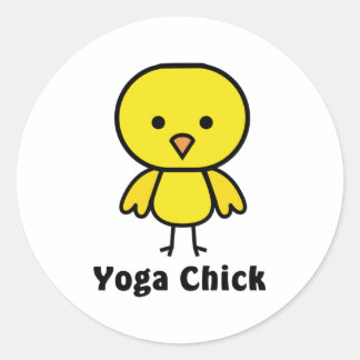 Pegatina Redonda Yoga Chick
