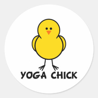 Pegatina Redonda Yoga Chick