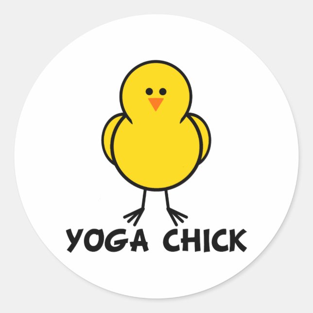 Pegatina Redonda Yoga Chick (Anverso)