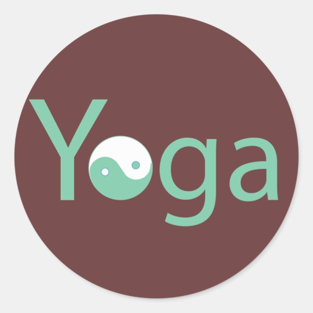 Pegatina Redonda Yoga con Yin Yang (Anverso)