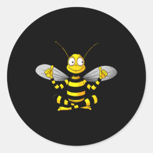 Pegatina Redonda Yoga de abejas