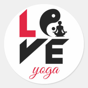 Pegatina Redonda Yoga de amor