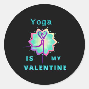 Pegatina Redonda Yoga Es Mi San Valentín 