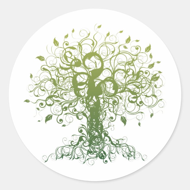 Pegatina Redonda Yoga espiritual (Anverso)