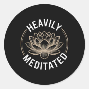 Pegatina Redonda Yoga Espiritual Muy Meditado _4