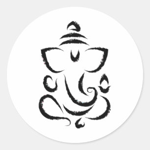 Pegatina Redonda Yoga hindú indio Meditación Deepavali Diwali Rang