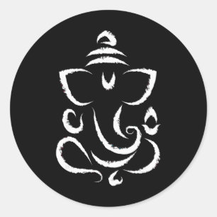 Pegatina Redonda Yoga hindú indio Meditación Deepavali Diwali Rang