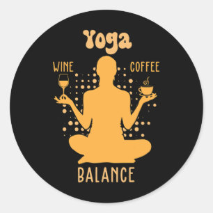 Pegatina Redonda Yoga Lance - Regalo divertido para amante del yoga