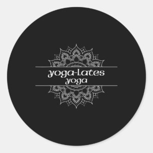 Pegatina Redonda Yoga-lates Tipo de Yoga Gráfico de Mandala