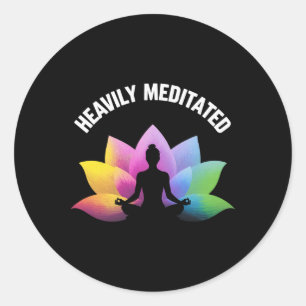 Pegatina Redonda Yoga Loto de Meditación Profunda Relajante Lance E