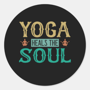 Pegatina Redonda Yoga Lover Yoga cura el alma