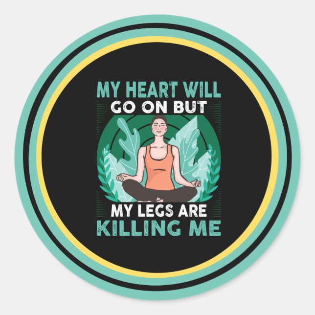 Pegatina Redonda Yoga - Mi Corazón Seguirá (Anverso)