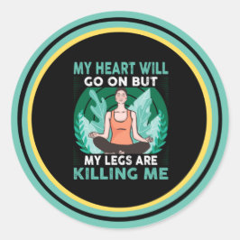Pegatina Redonda Yoga - Mi Corazón Seguirá