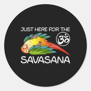 Pegatina Redonda Yoga Savasana Parrot Green Cheque Eapple Conure