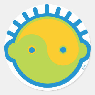 Pegatina Redonda Yoga Speak Baby : Big Boy Yin-Yang