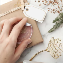 Pegatina Redonda YOGA Studio Meditación Reiki Instructor Gold Lotus