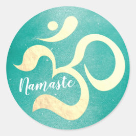 Pegatina Redonda Yoga Studio Meditation Instructor Life Coach OM