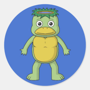 Pegatina Redonda Yokai Kappa (Imp del río)