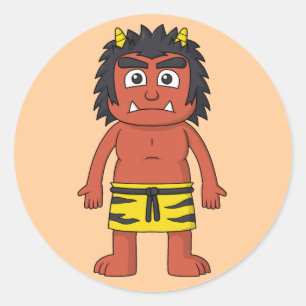 Pegatina Redonda Yokai Oni (ogro)