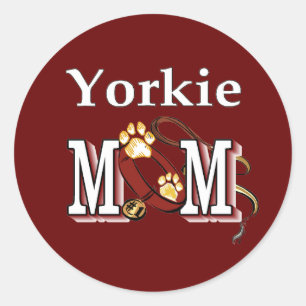 Pegatina Redonda Yorkie Mom Gifts