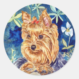 Pegatina Redonda Yorkshire Terrier