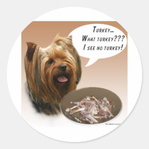 Pegatina Redonda Yorkshire Terrier Turquía