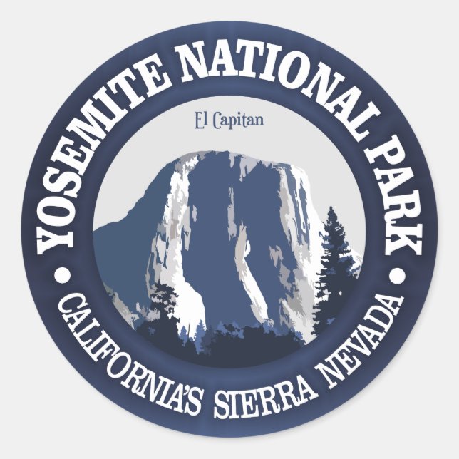 Pegatina Redonda Yosemite 2 (Anverso)
