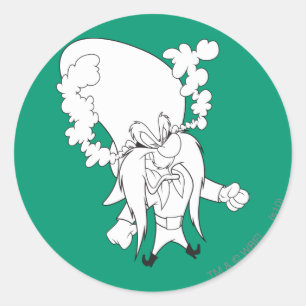 Pegatina Redonda Yosemite Sam Steaming Mad