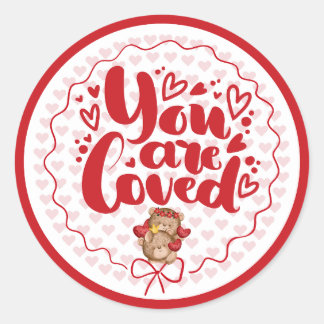 Pegatina Redonda You Are Loved Cute Valentine's Day Round Sticker
